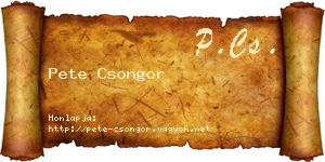 Pete Csongor névjegykártya
