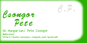 csongor pete business card